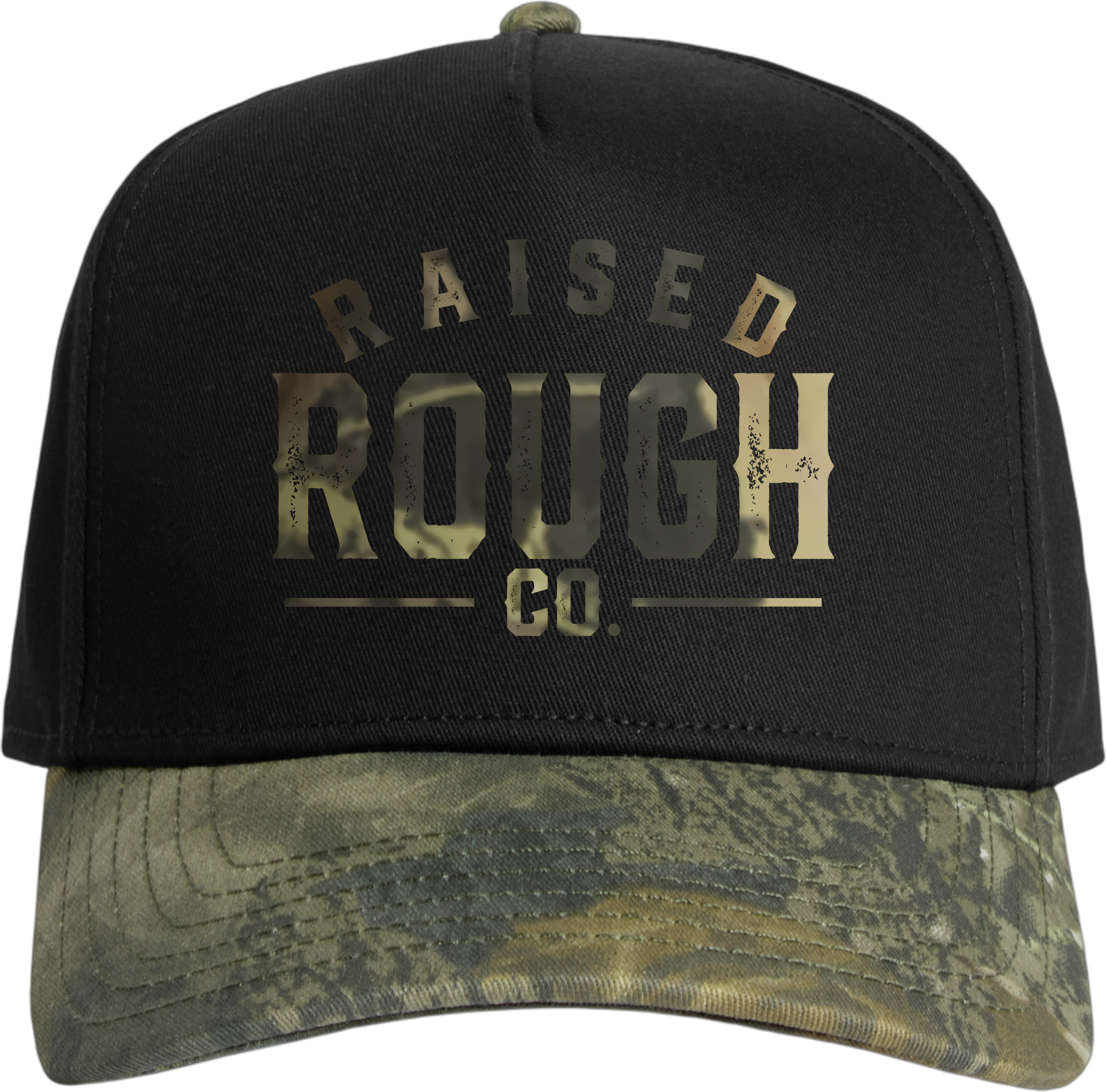 Two-Tone Camo Cap Black