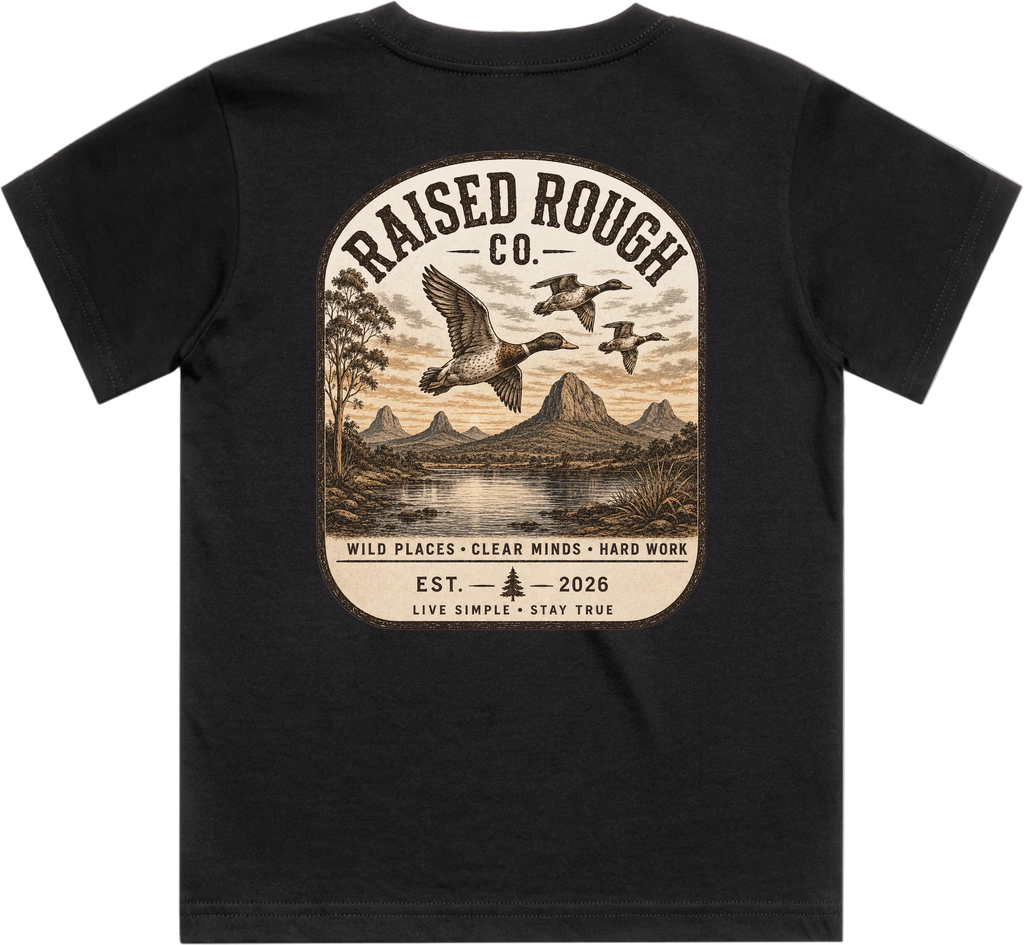 Kid's Raised Rough Co. Tee Black/Duck