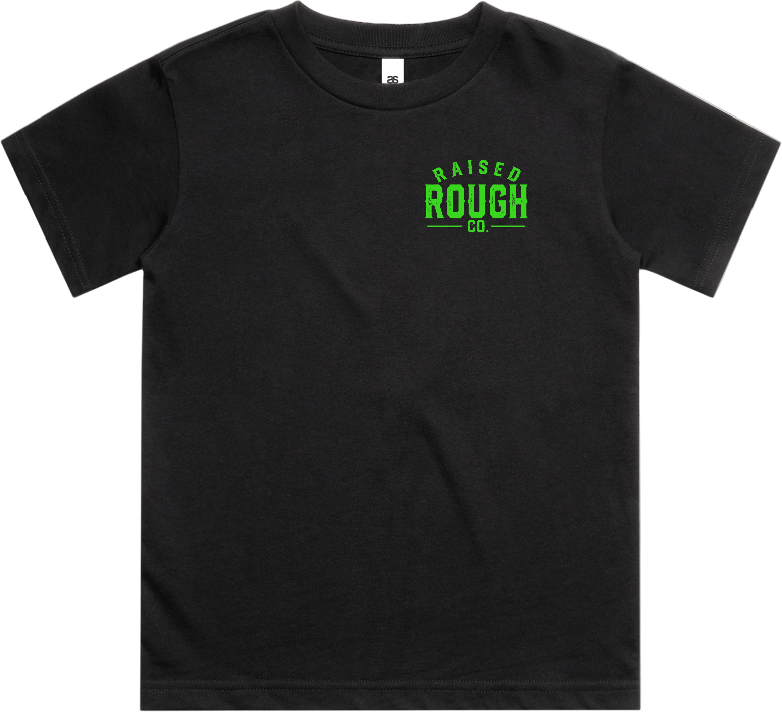 Kid's Raised Rough Co. Tee Black/Green