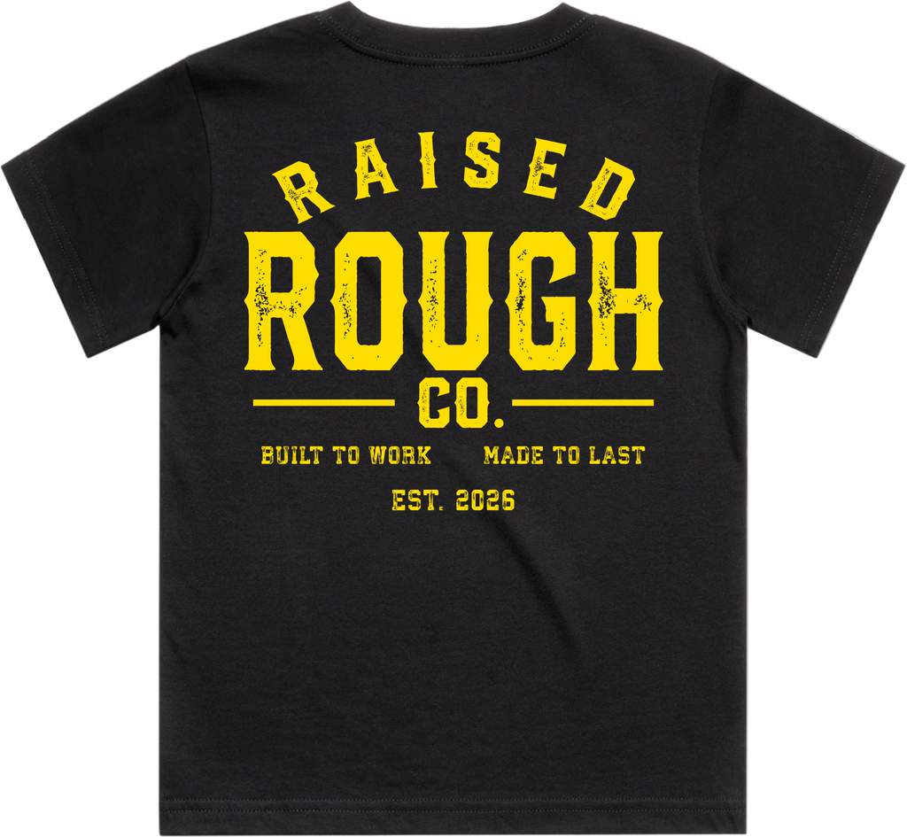 Youth Raised Rough Co. Tee Black/Yellow
