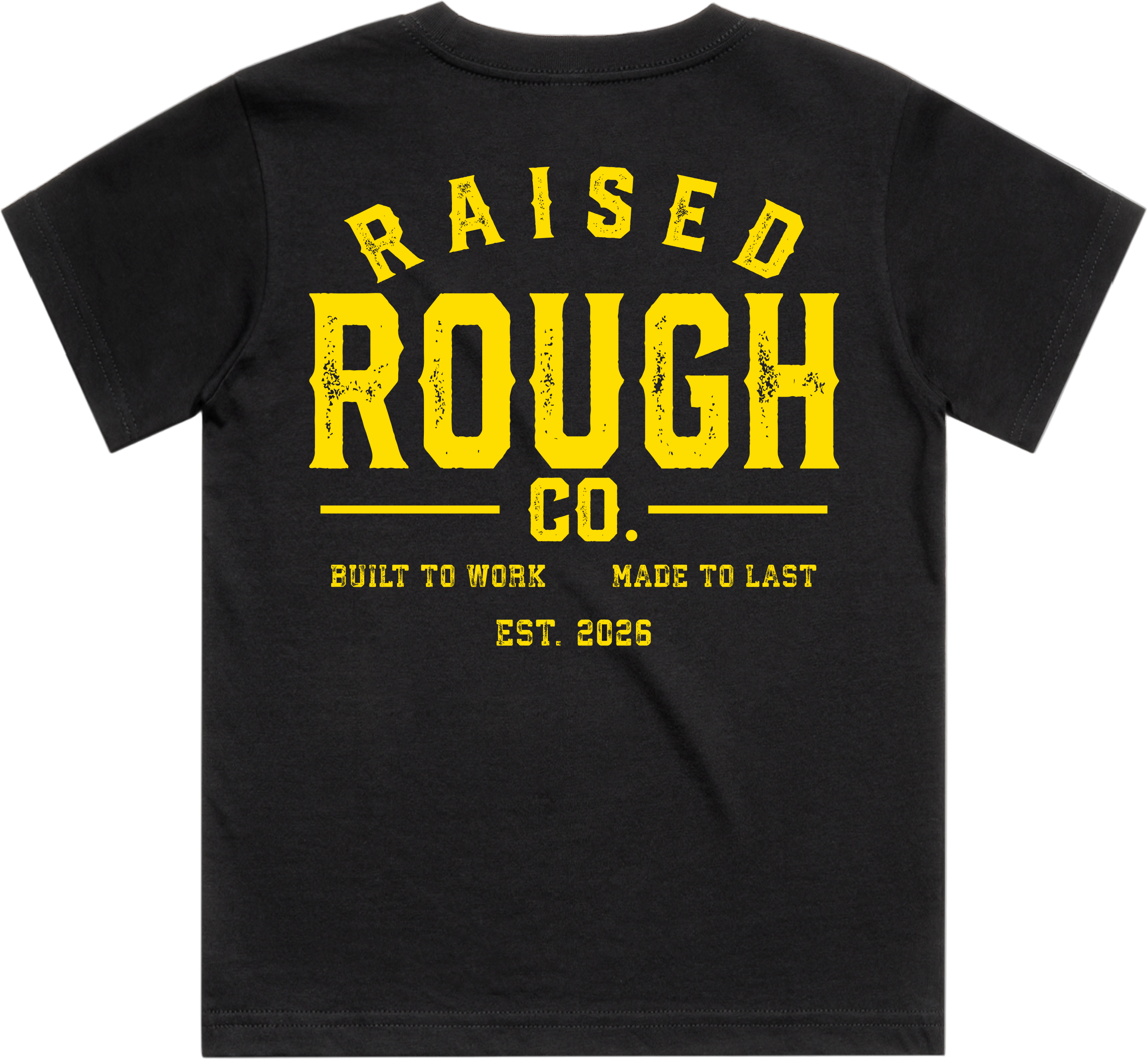 Youth Raised Rough Co. Tee Black/Yellow