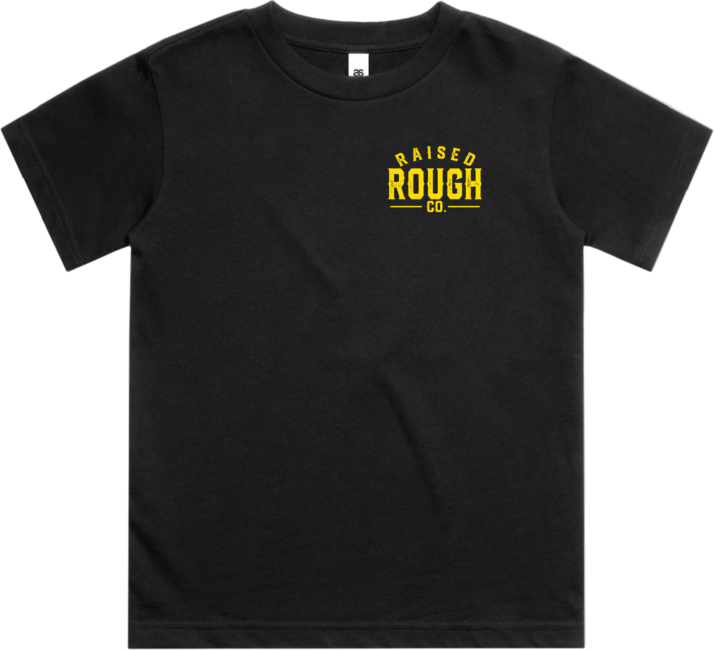 Kid's Raised Rough Co. Tee Black/Yellow