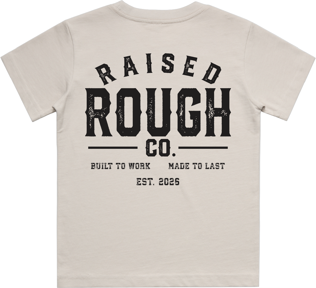 Youth Raised Rough Co. Tee Bone/Black
