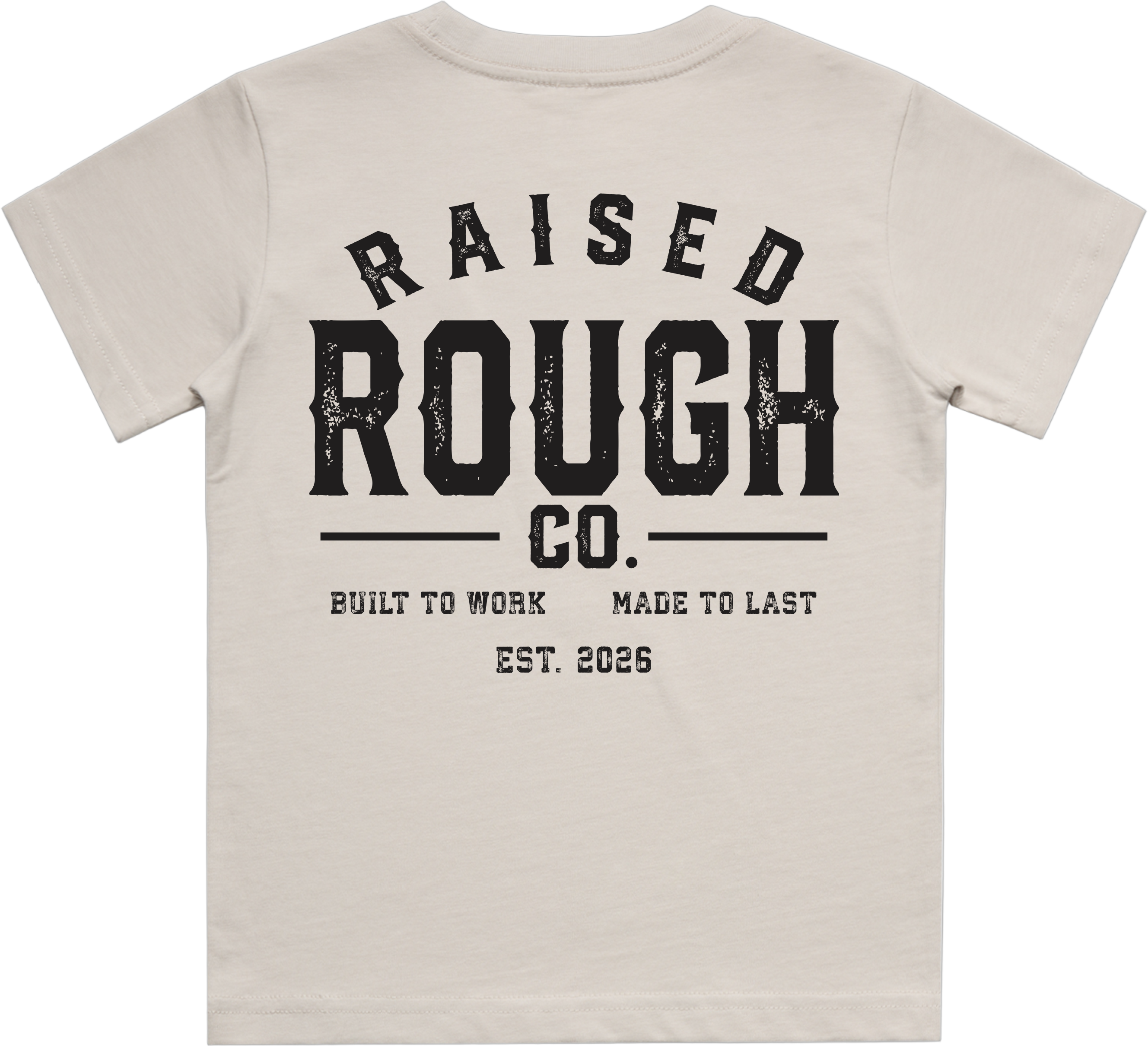 Youth Raised Rough Co. Tee Bone/Black