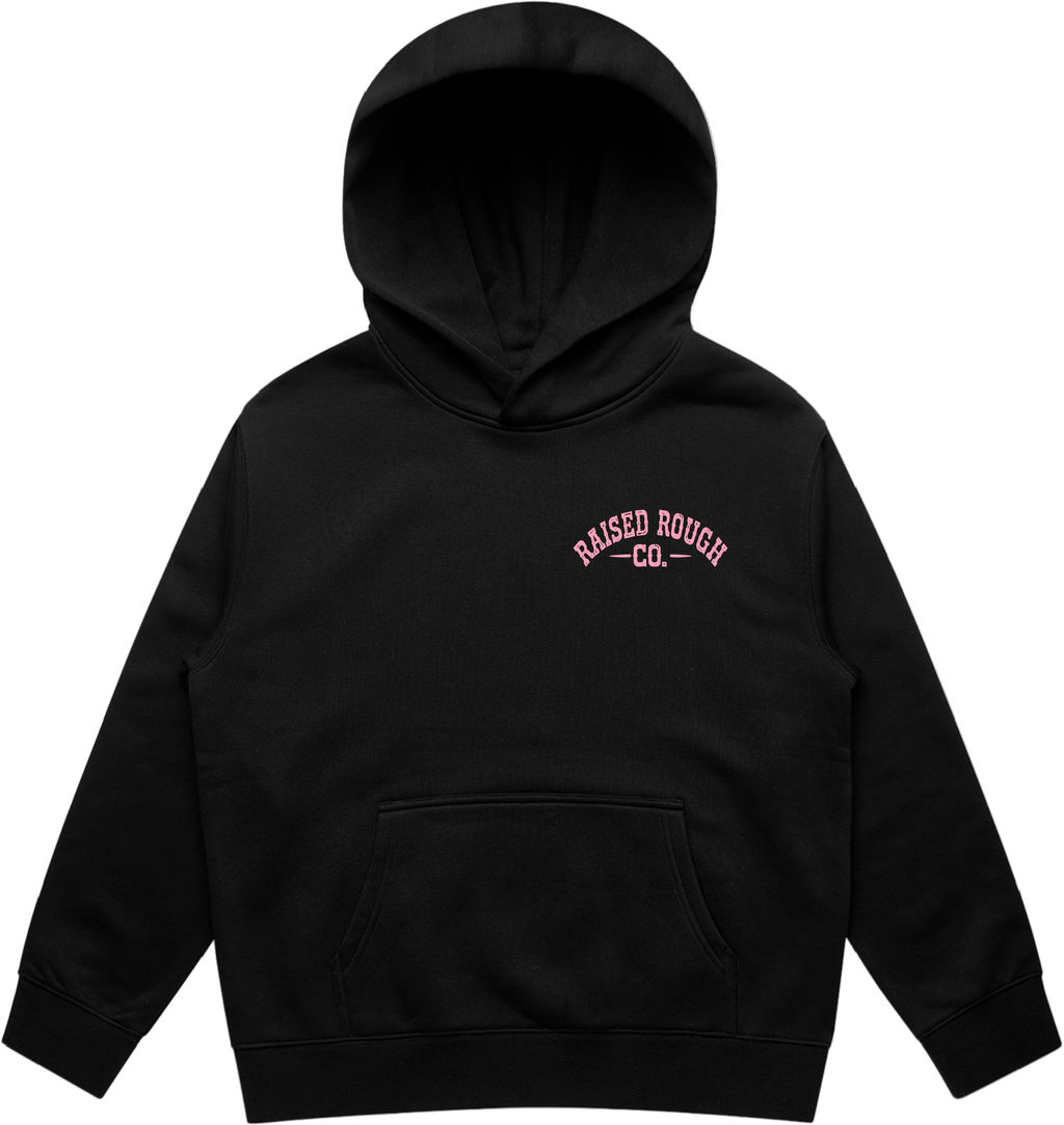 Kid's  Raised Rough Co. Relaxed Hood – Black/Cowgirl