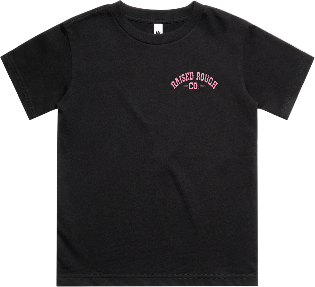Kid's Raised Rough Co. Tee Black/Cowgirl