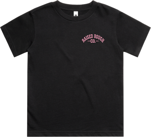 Kid's Raised Rough Co. Tee Black/Cowgirl