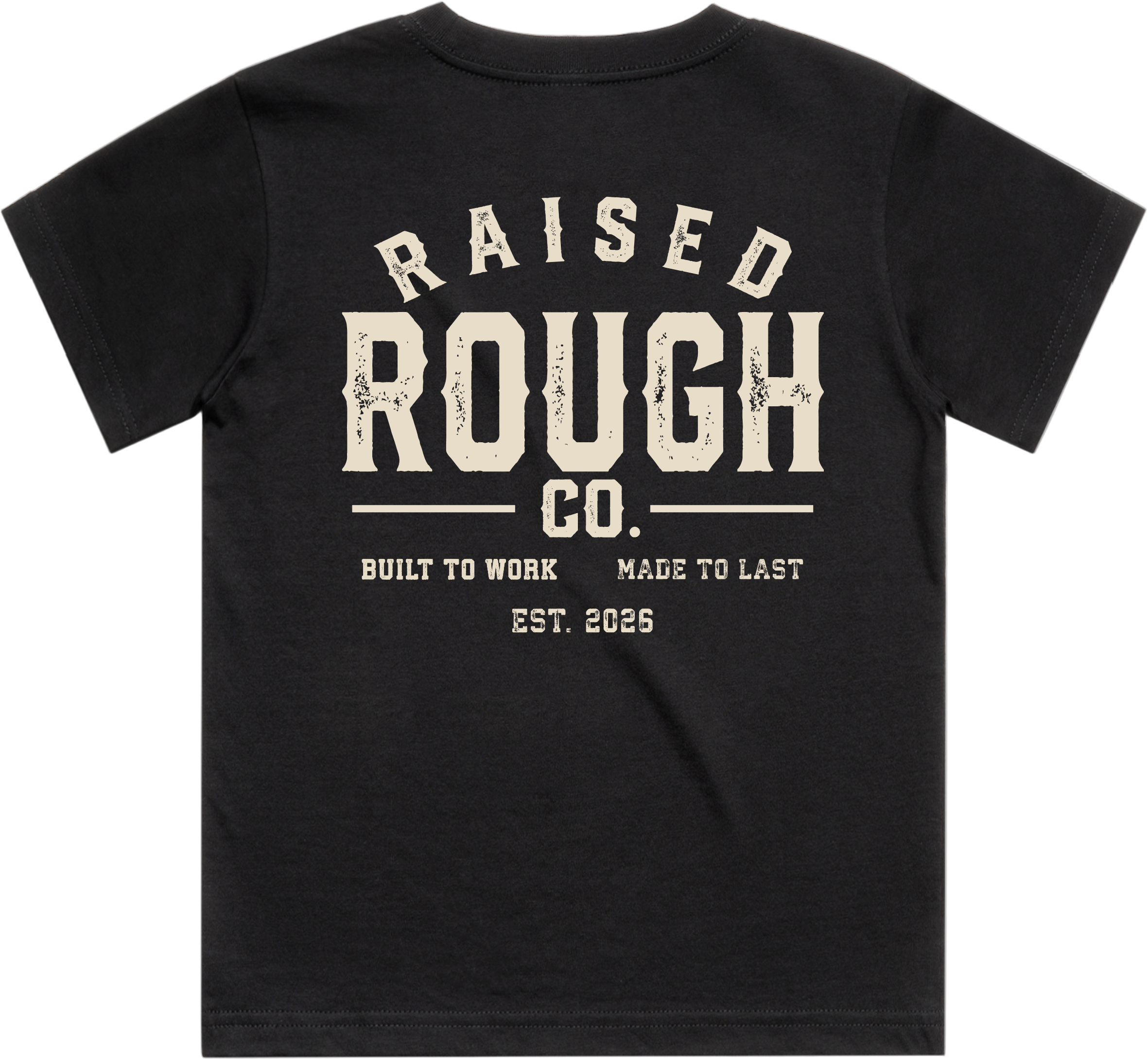 Kid's Raised Rough Co. Tee Black/Cream