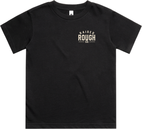 Kid's Raised Rough Co. Tee Black/Cream