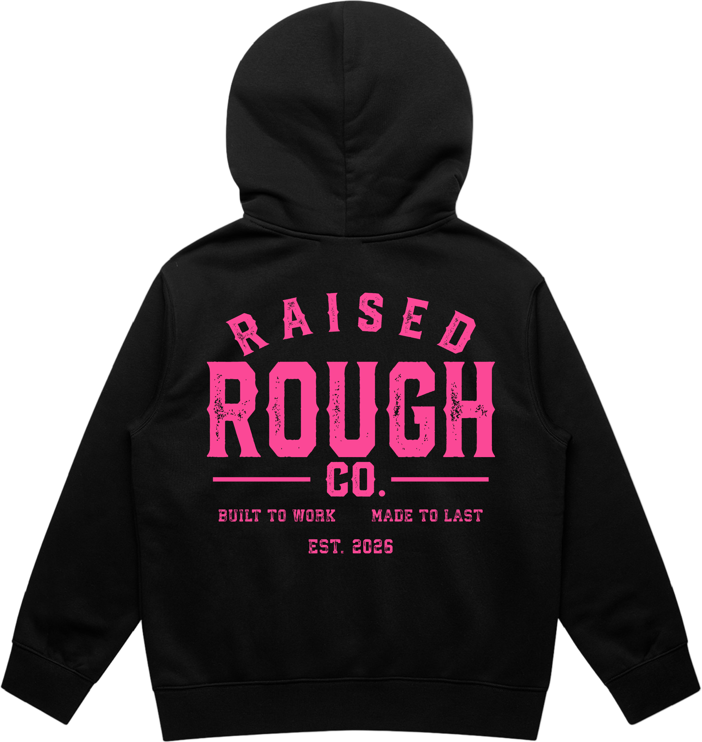 Youth Raised Rough Co. Relaxed Hood – Black/Pink