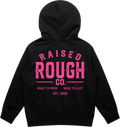 Kid's Raised Rough Co. Relaxed Hood – Black/Pink