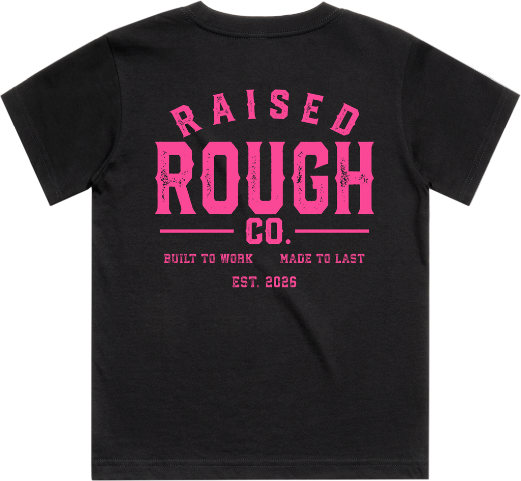 Youth Raised Rough Co. Tee Black/Pink
