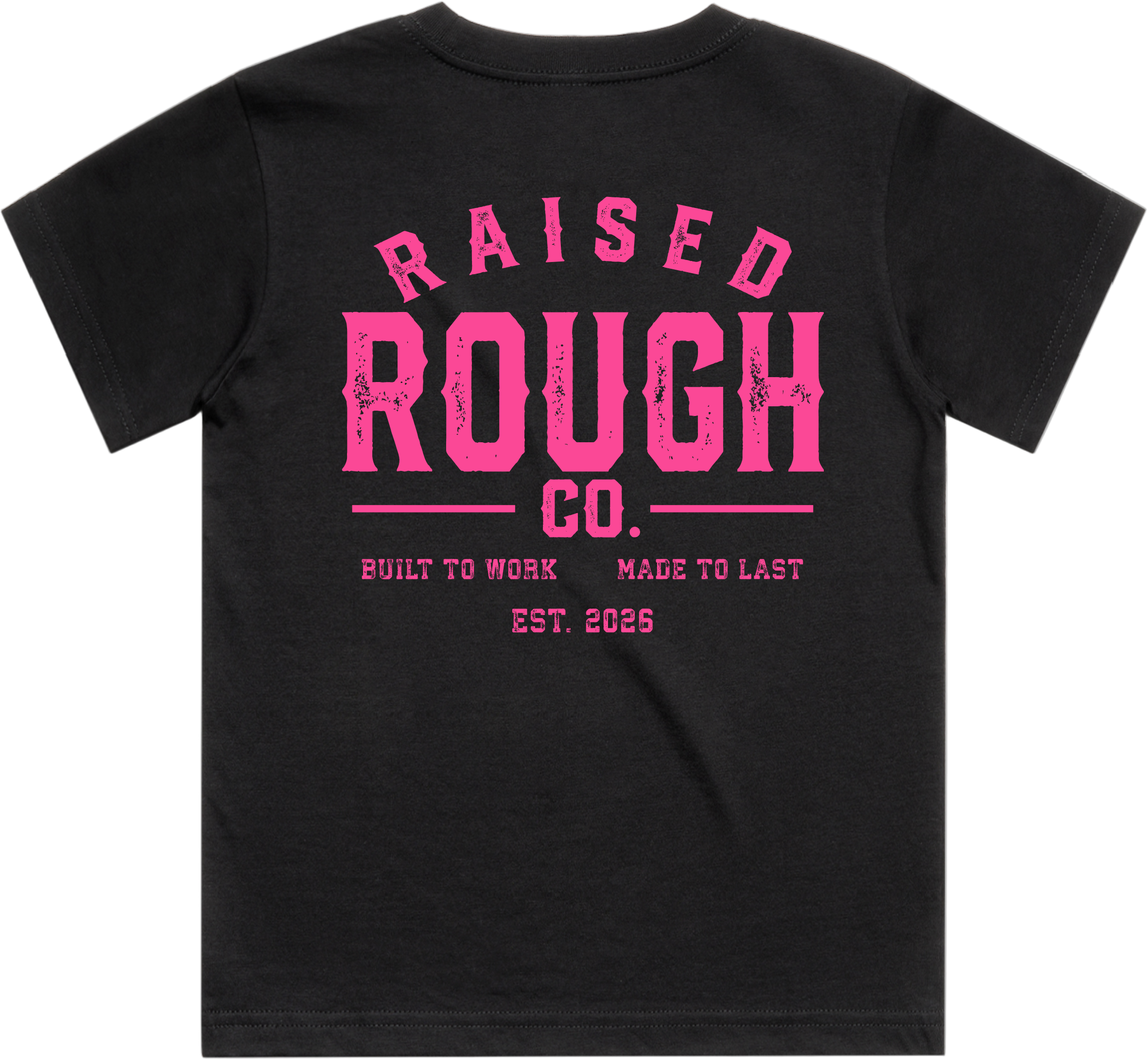 Youth Raised Rough Co. Tee Black/Pink