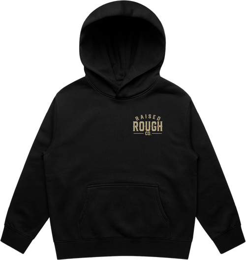 Kid's Raised Rough Co. Relaxed Hood – Black/Sand