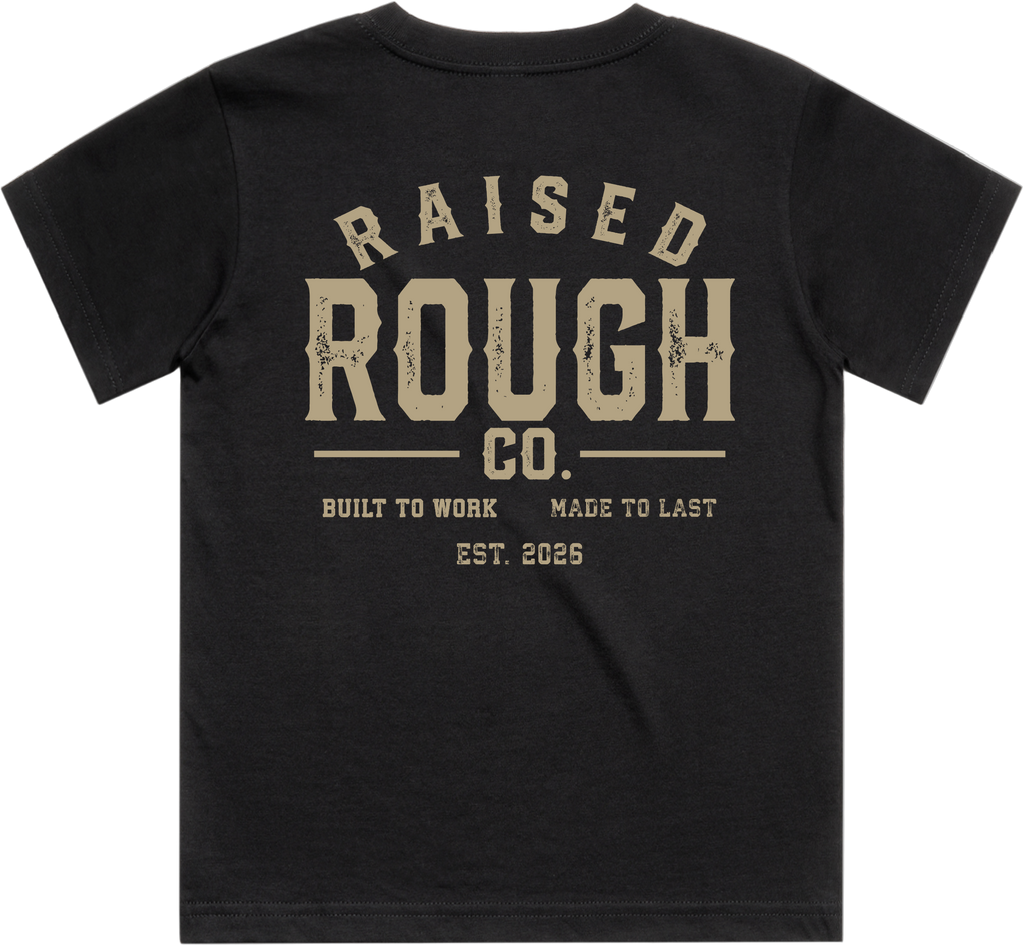 Youth Raised Rough Co. Tee Black/Sand