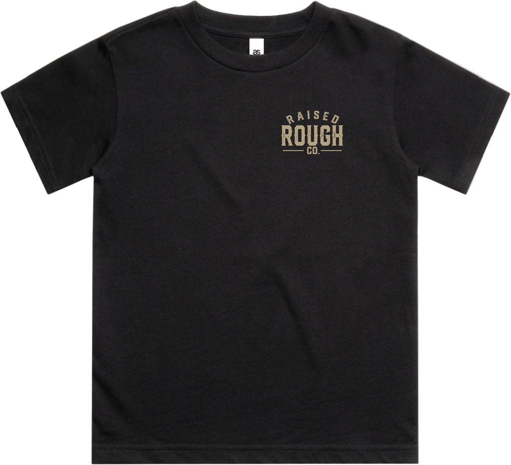 Kid's Raised Rough Co. Tee Black/Sand