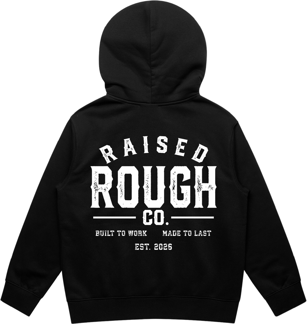 Youth Raised Rough Co. Relaxed Hood – Black/White
