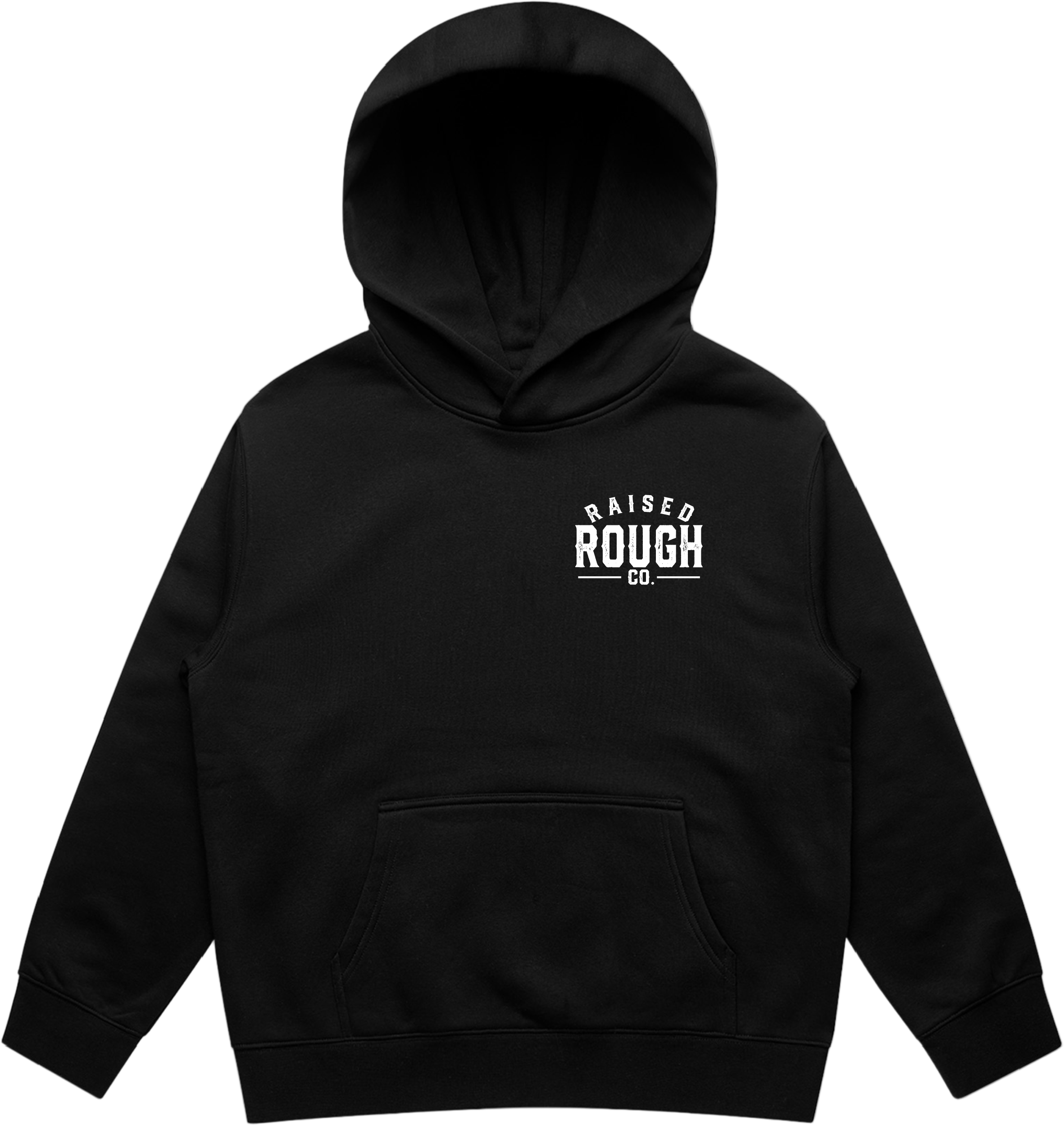 Kid's Raised Rough Co. Relaxed Hood – Black/White