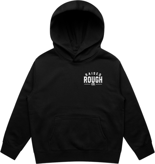 Kid's Raised Rough Co. Relaxed Hood – Black/White