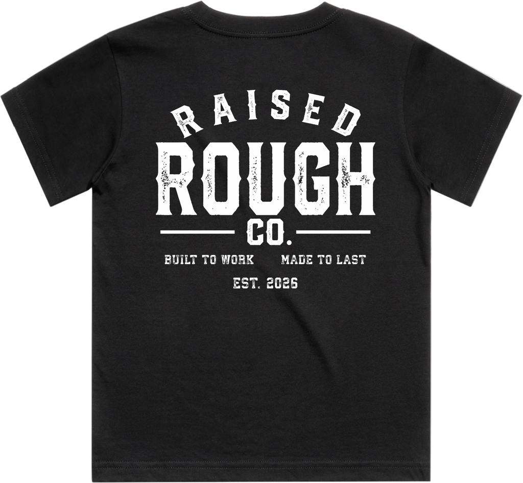 Youth Raised Rough Co. Tee Black/White