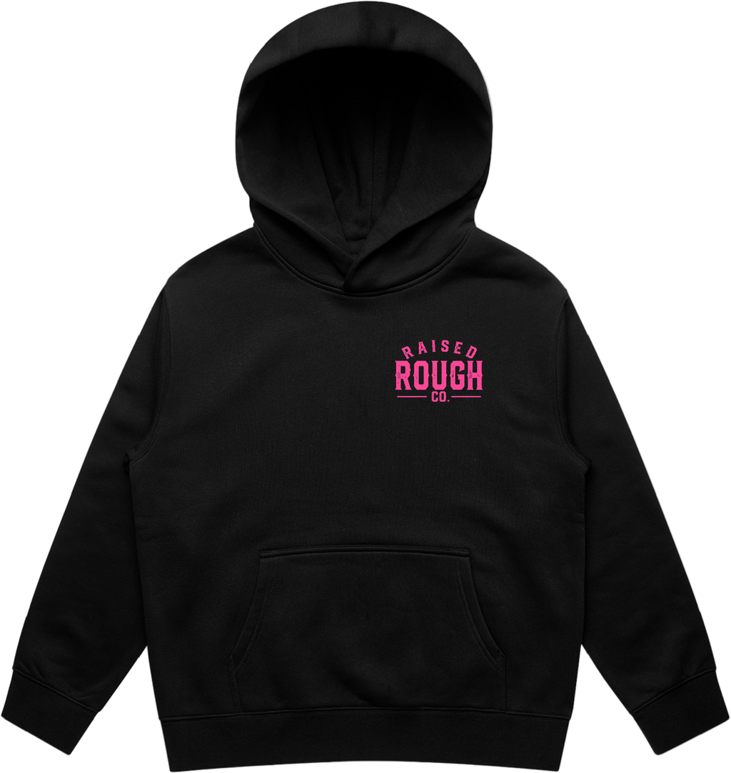 Youth Raised Rough Co. Relaxed Hood – Black/Pink