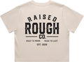 Women's Raised Rough Co. Crop Tee - Bone/Black