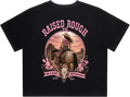 Women's Raised Rough Co. Crop Tee - Black/Cowgirl