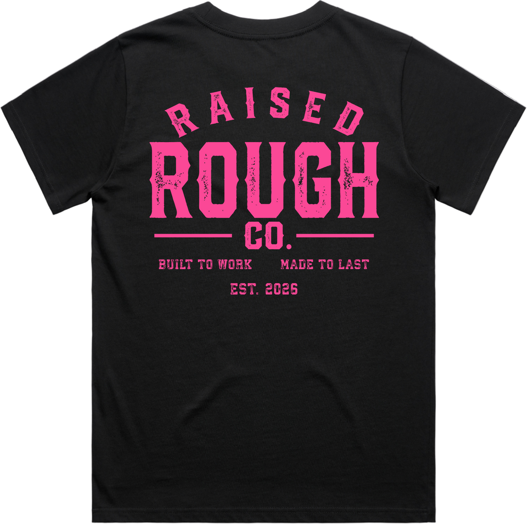 Women's Raised Rough Co. Classic Tee - Black/Pink