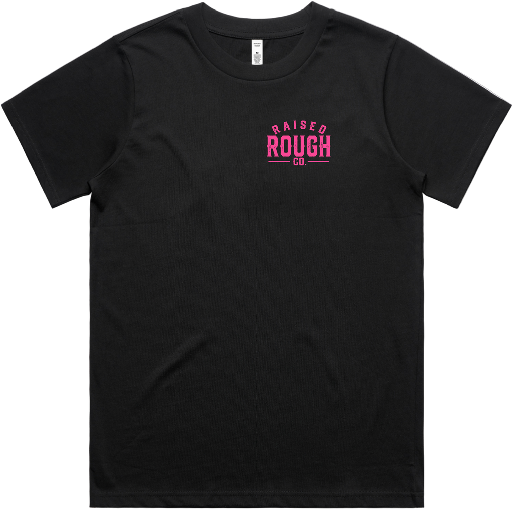 Women's Raised Rough Co. Classic Tee - Black/Pink