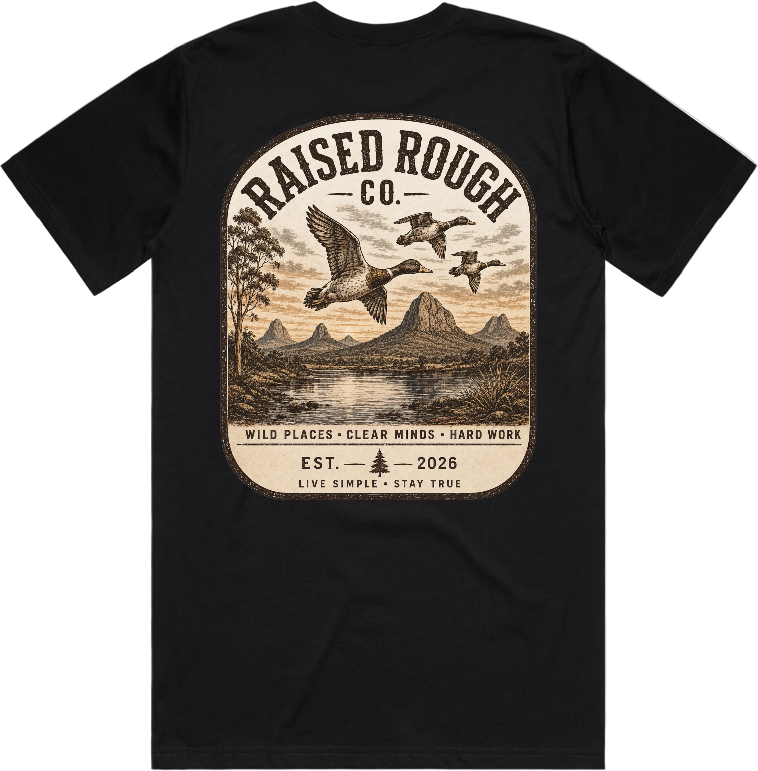 Men's Raised Rough Co. Classic Tee – Black/Duck