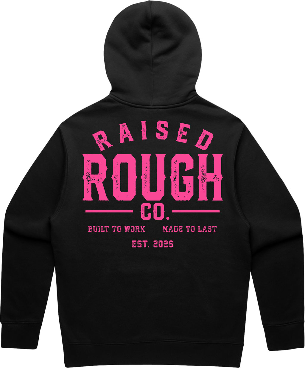 Unisex Raised Rough Co. Relaxed Hood – Black/Pink