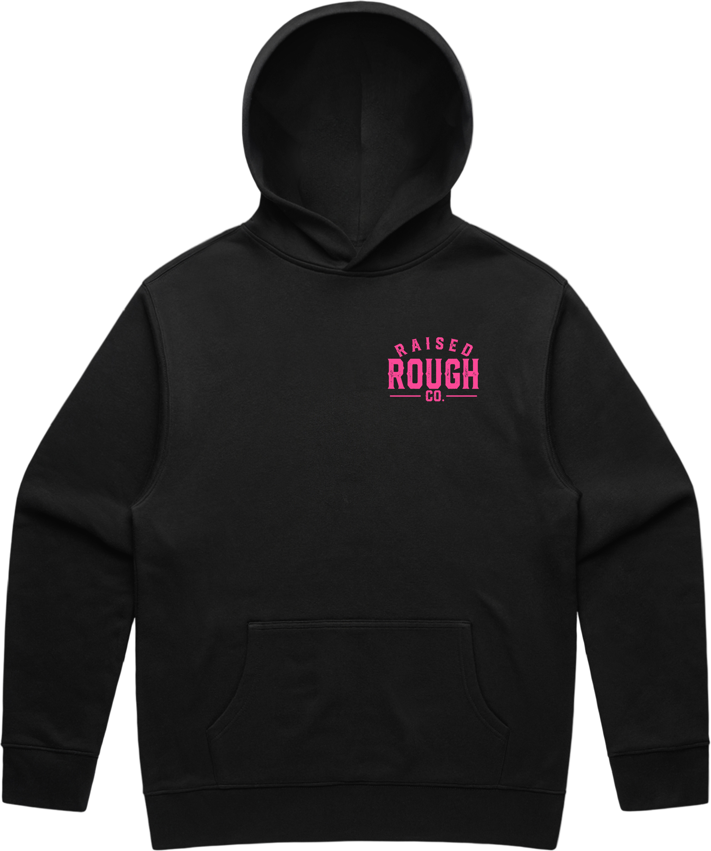 Unisex Raised Rough Co. Relaxed Hood – Black/Pink