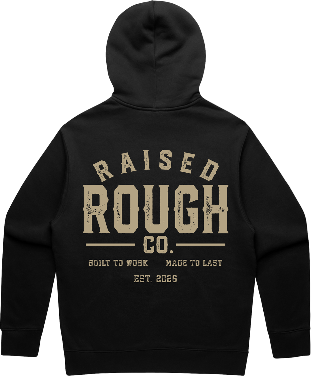 Unisex Raised Rough Co. Relaxed Hood – Black/Sand