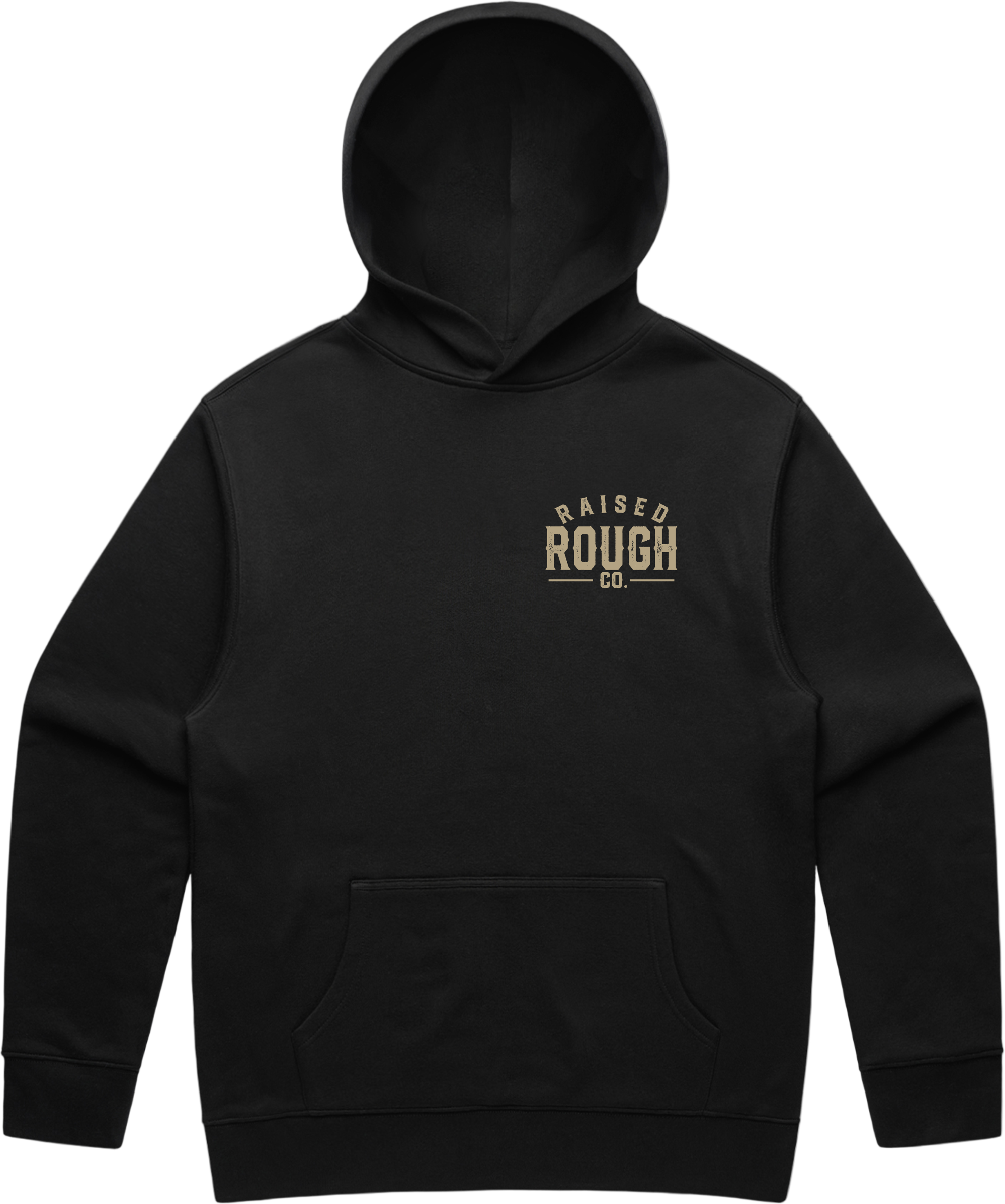 Unisex Raised Rough Co. Relaxed Hood – Black/Sand