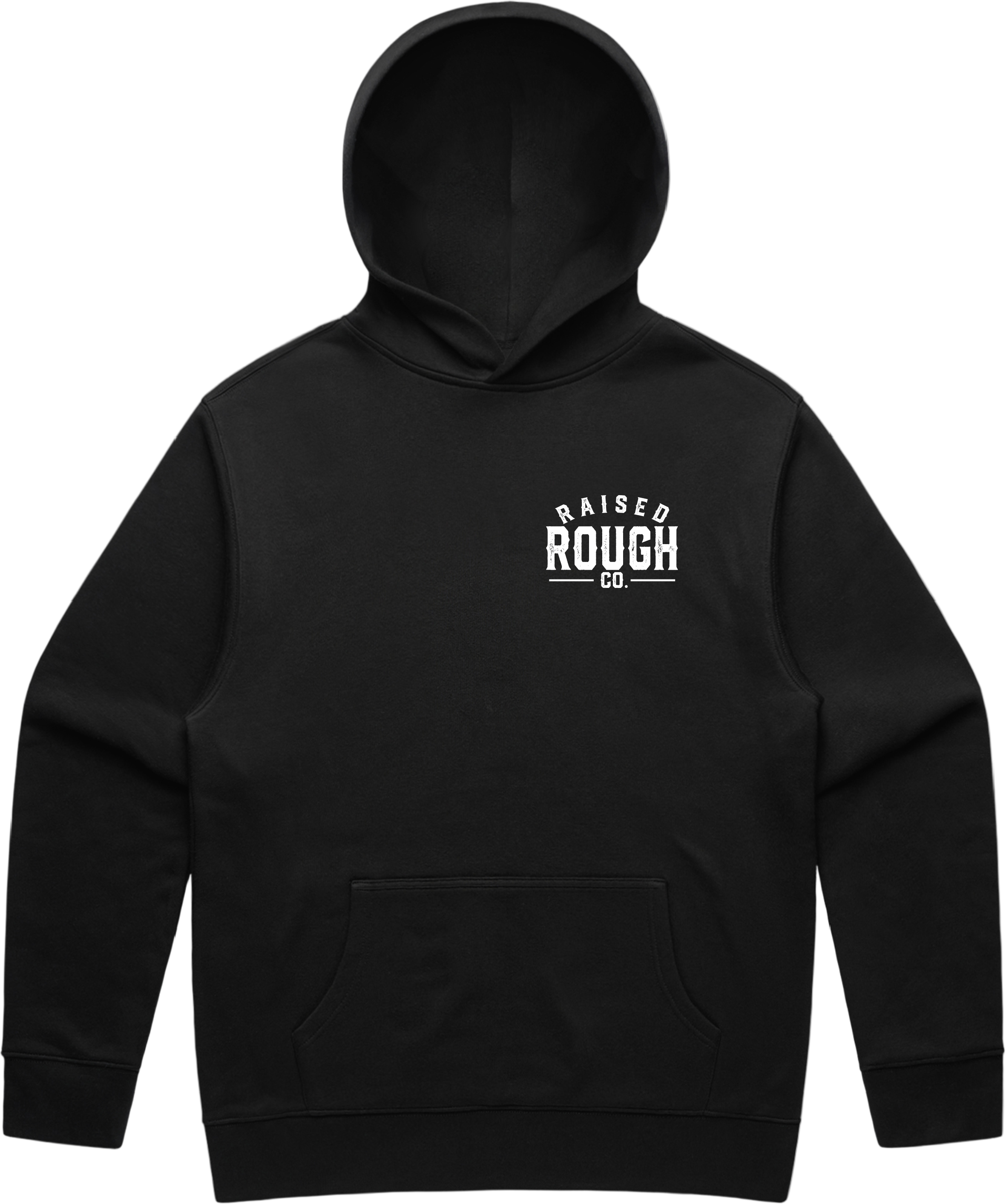 Unisex Raised Rough Co. Relaxed Hood – Black/White