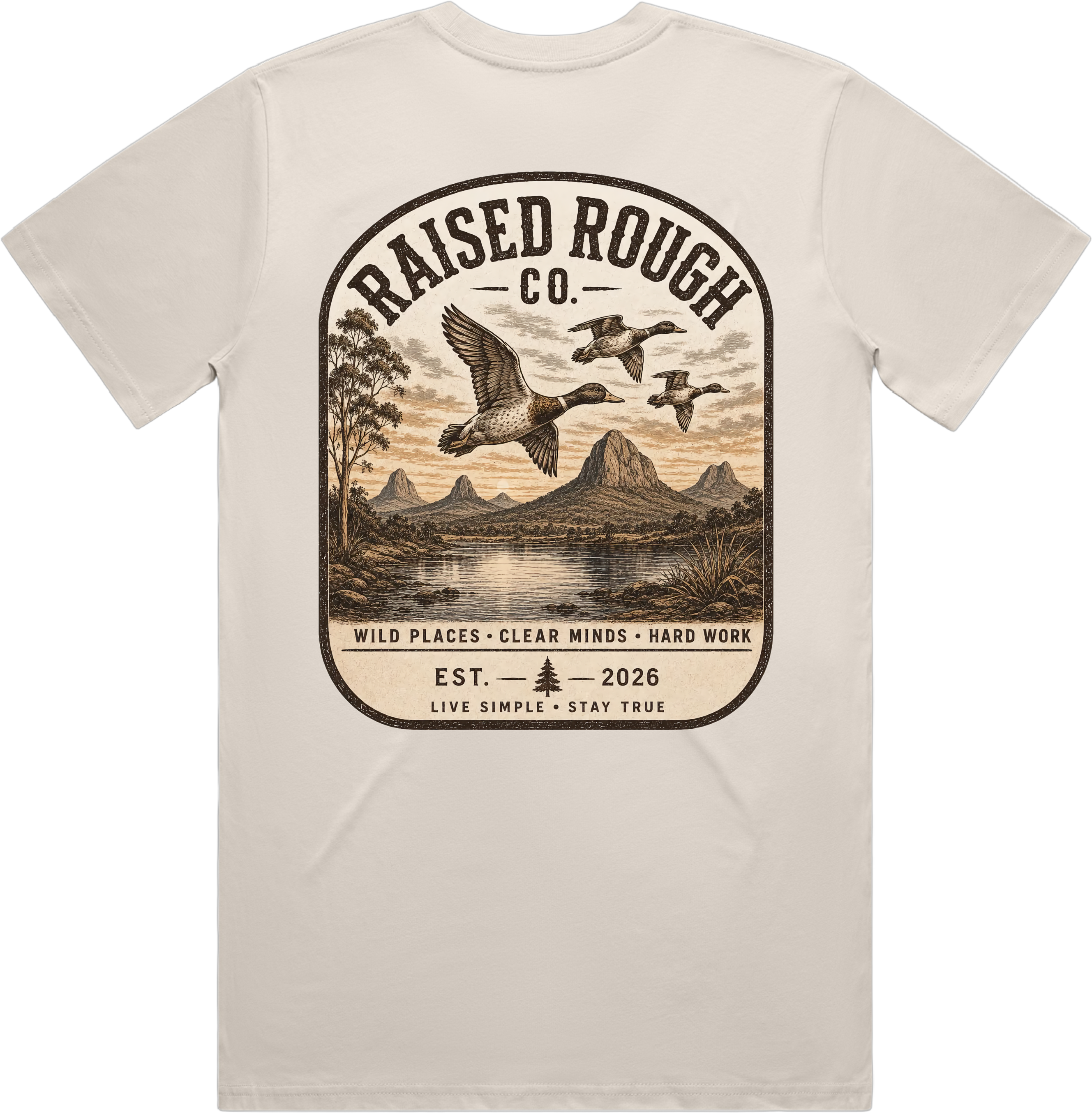Men's Raised Rough Co. Classic Tee – Bone/Duck