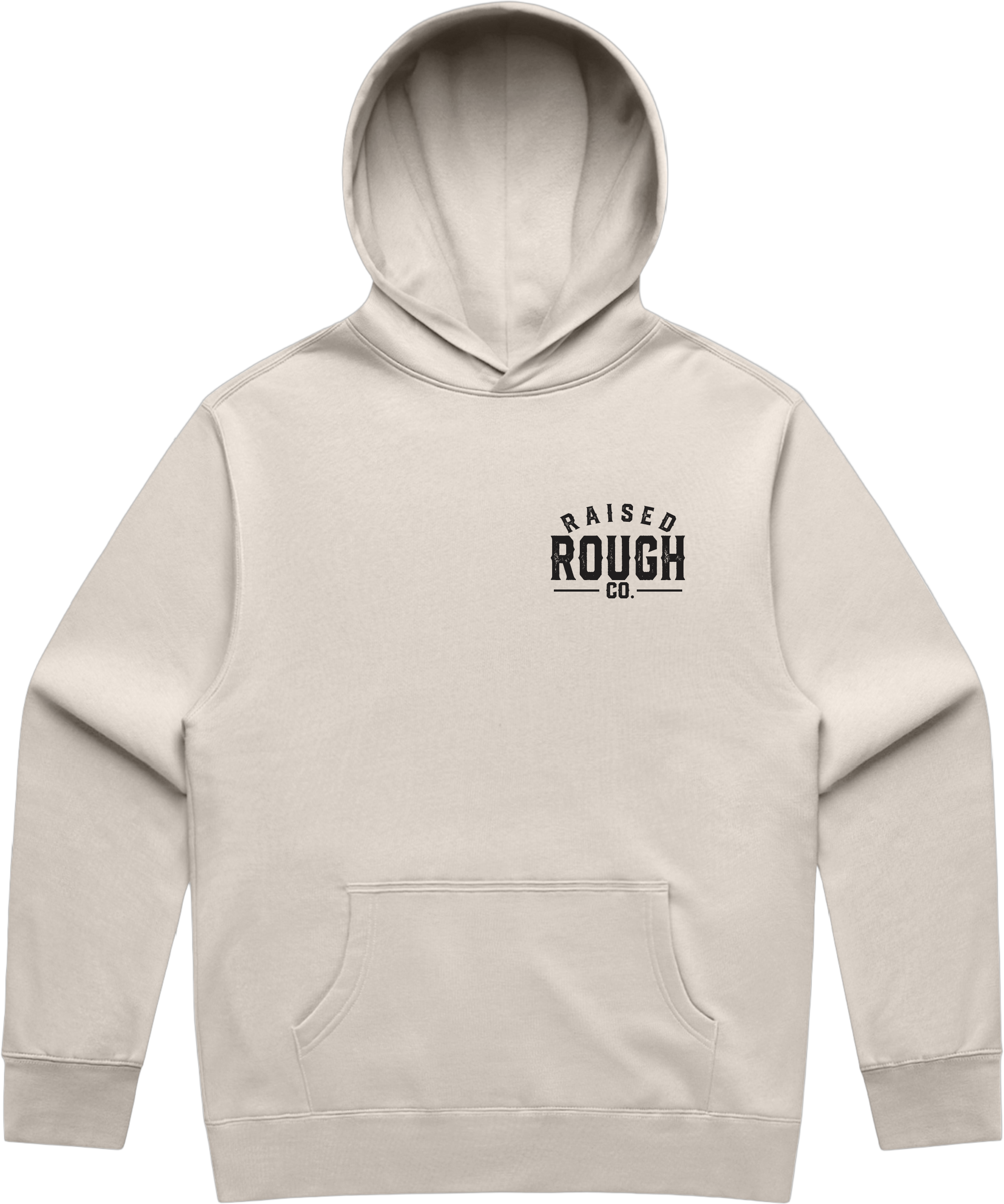 Unisex Raised Rough Co. Relaxed Hood – Bone/Black