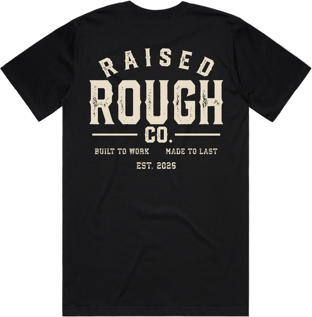 Men's Raised Rough Co. Classic Tee – Black/Cream