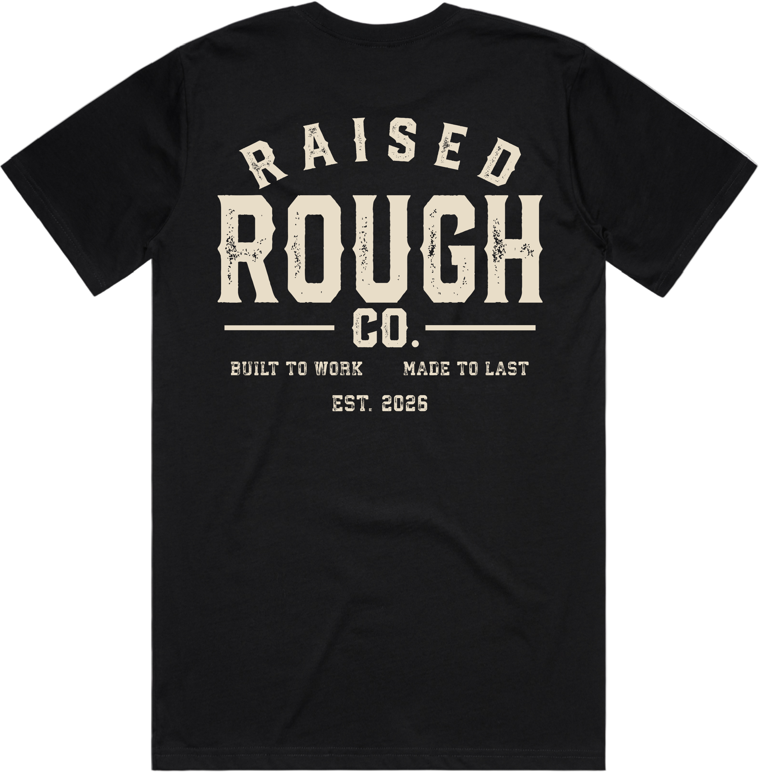 Men's Raised Rough Co. Classic Tee – Black/Cream