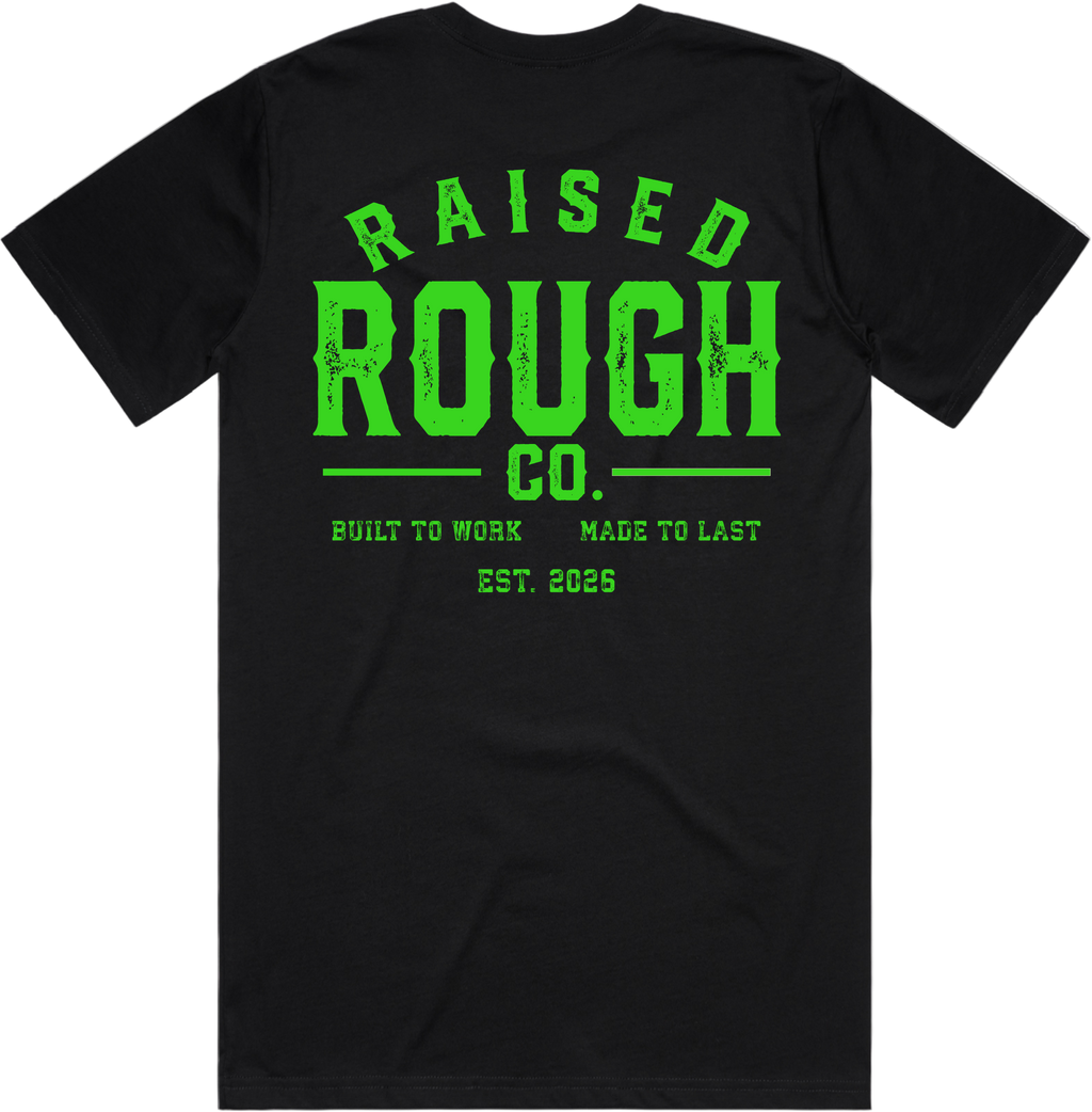 Men's Raised Rough Co. Classic Tee – Black/Green