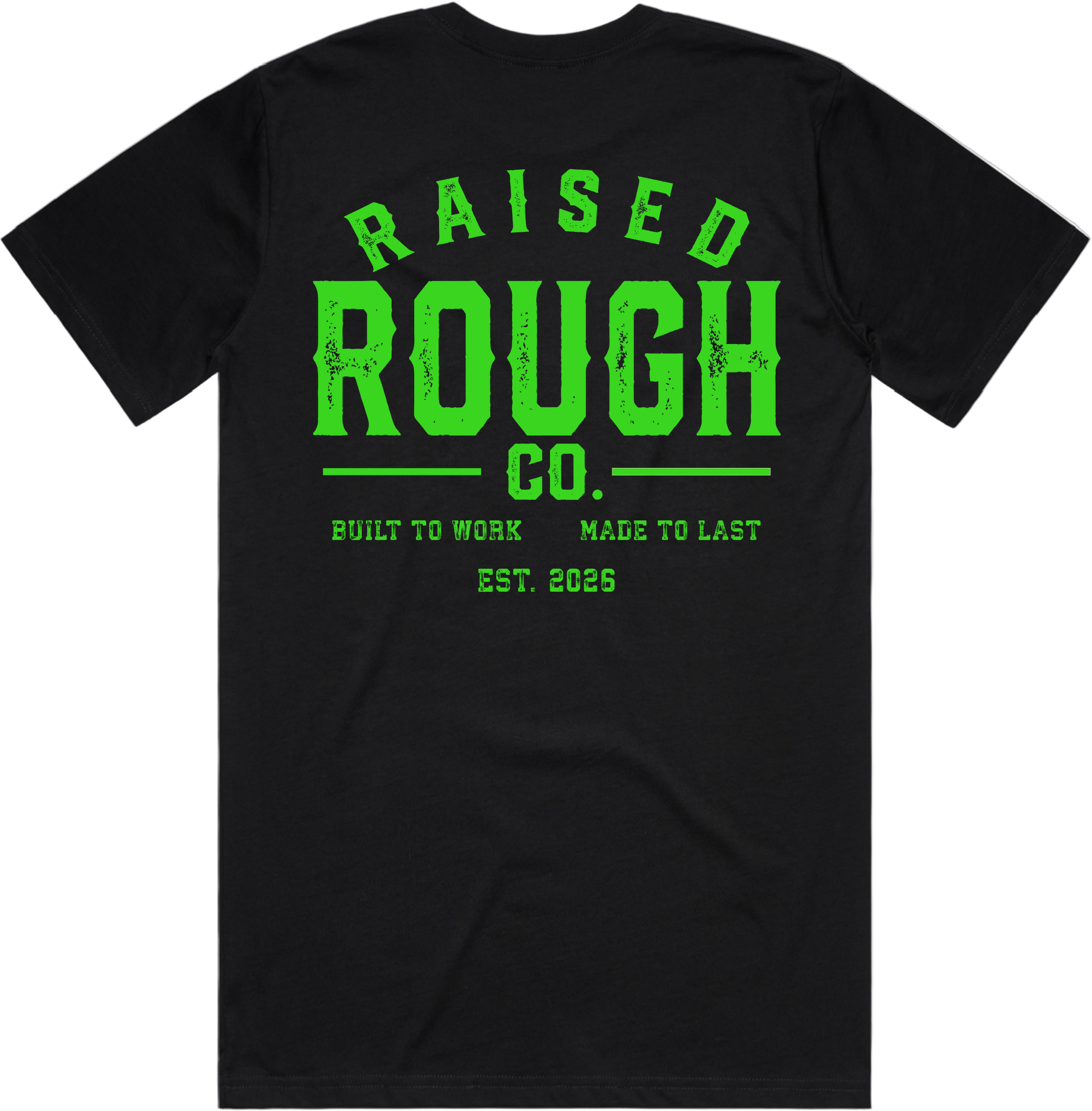 Men's Raised Rough Co. Classic Tee – Black/Green