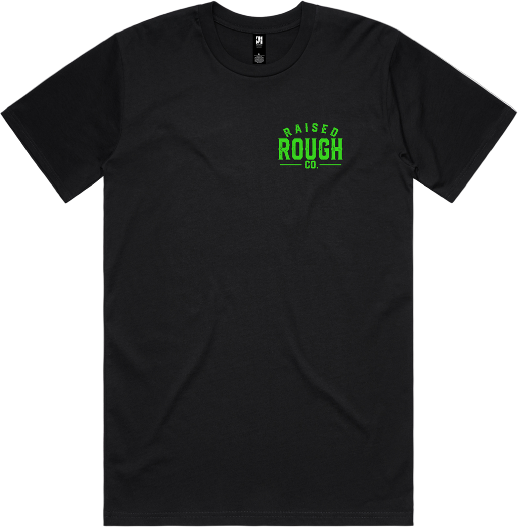Men's Raised Rough Co. Classic Tee – Black/Green