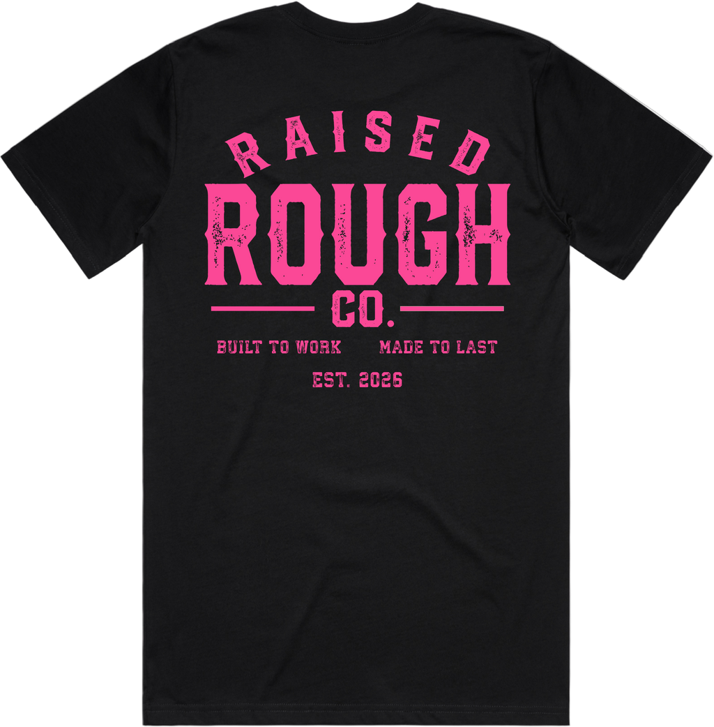 Men's Raised Rough Co. Classic Tee – Black/Pink