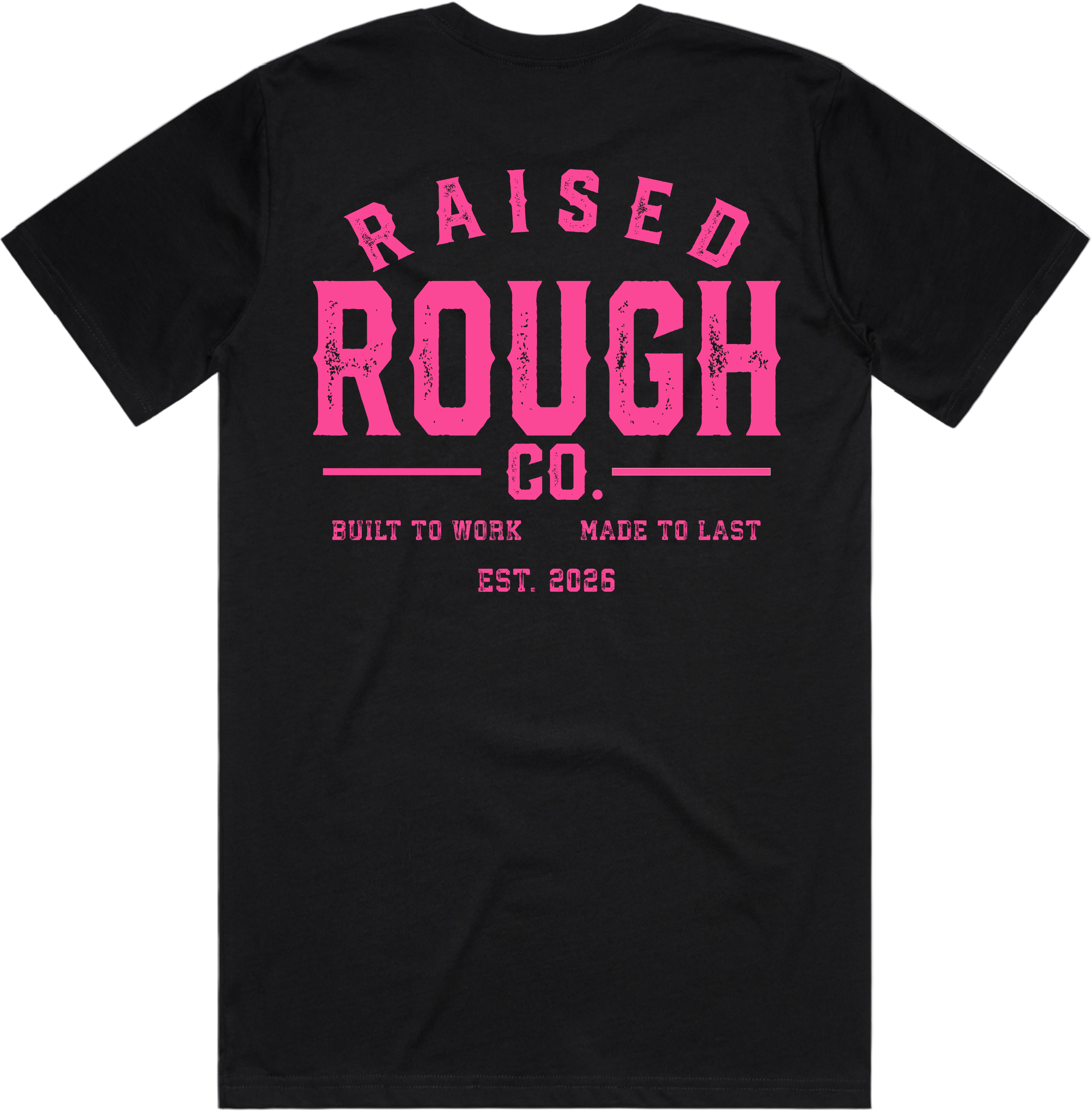 Men's Raised Rough Co. Classic Tee – Black/Pink
