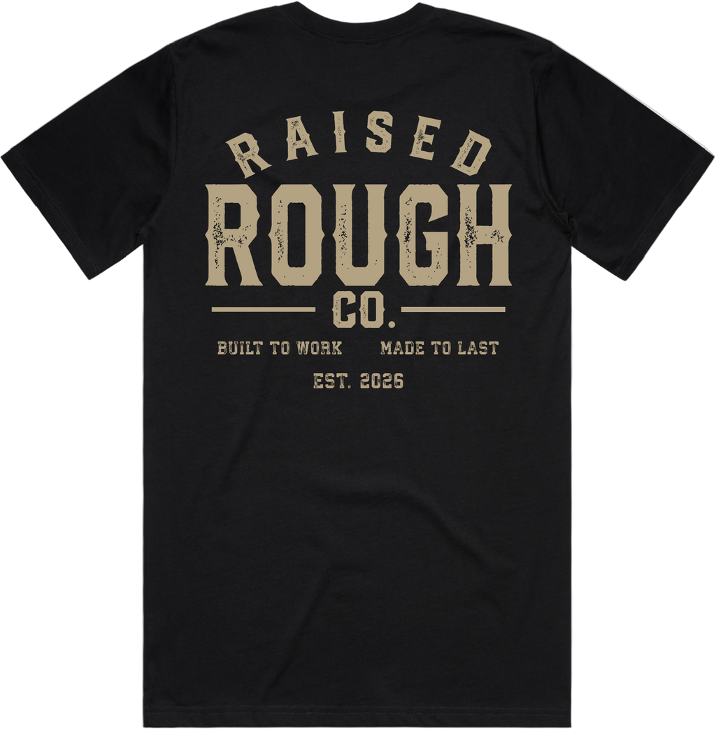 Men's Raised Rough Co. Classic Tee – Black/Sand