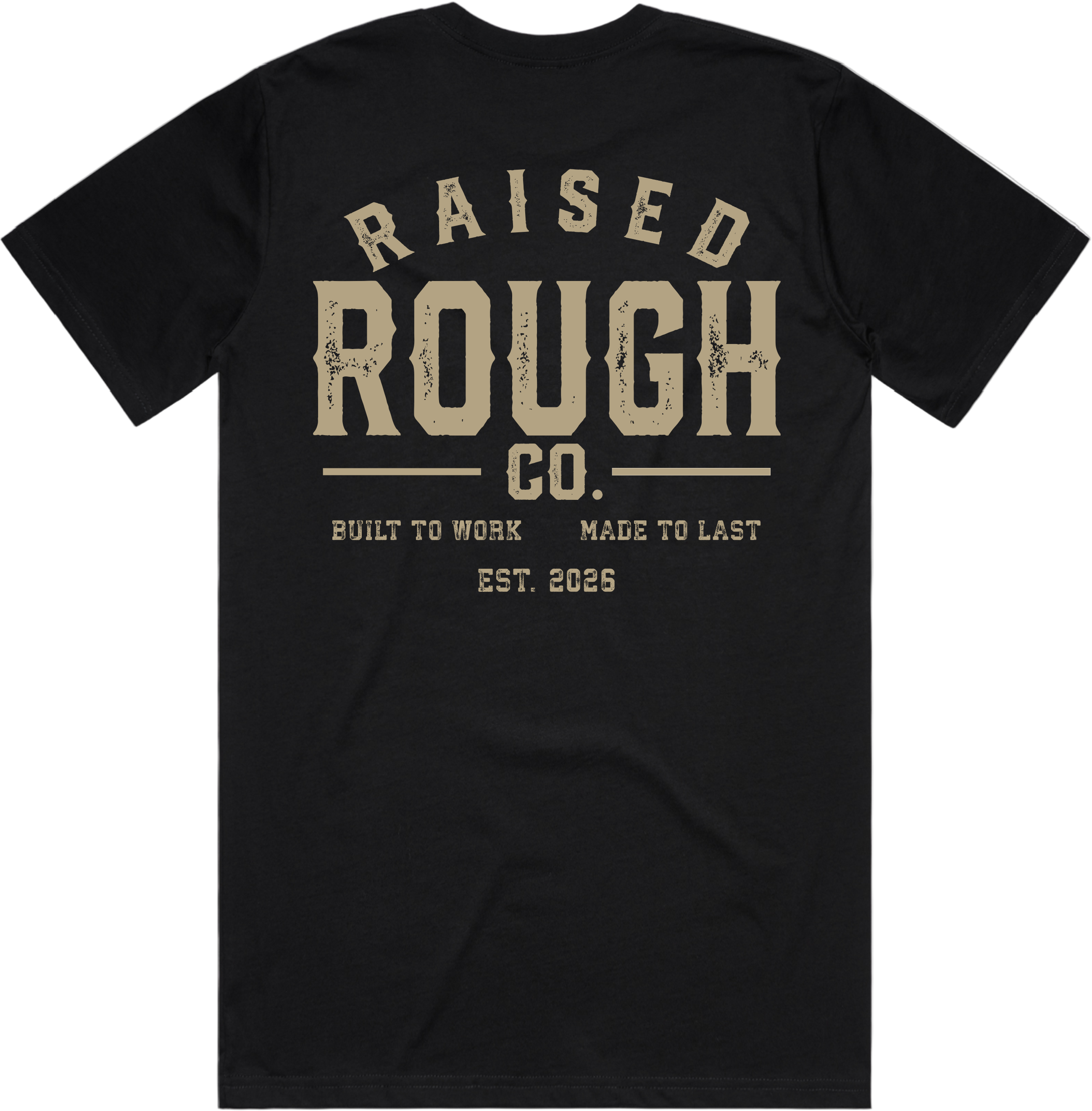 Men's Raised Rough Co. Classic Tee – Black/Sand