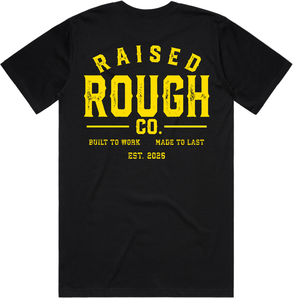 Men's Raised Rough Co. Classic Tee – Black/Yellow