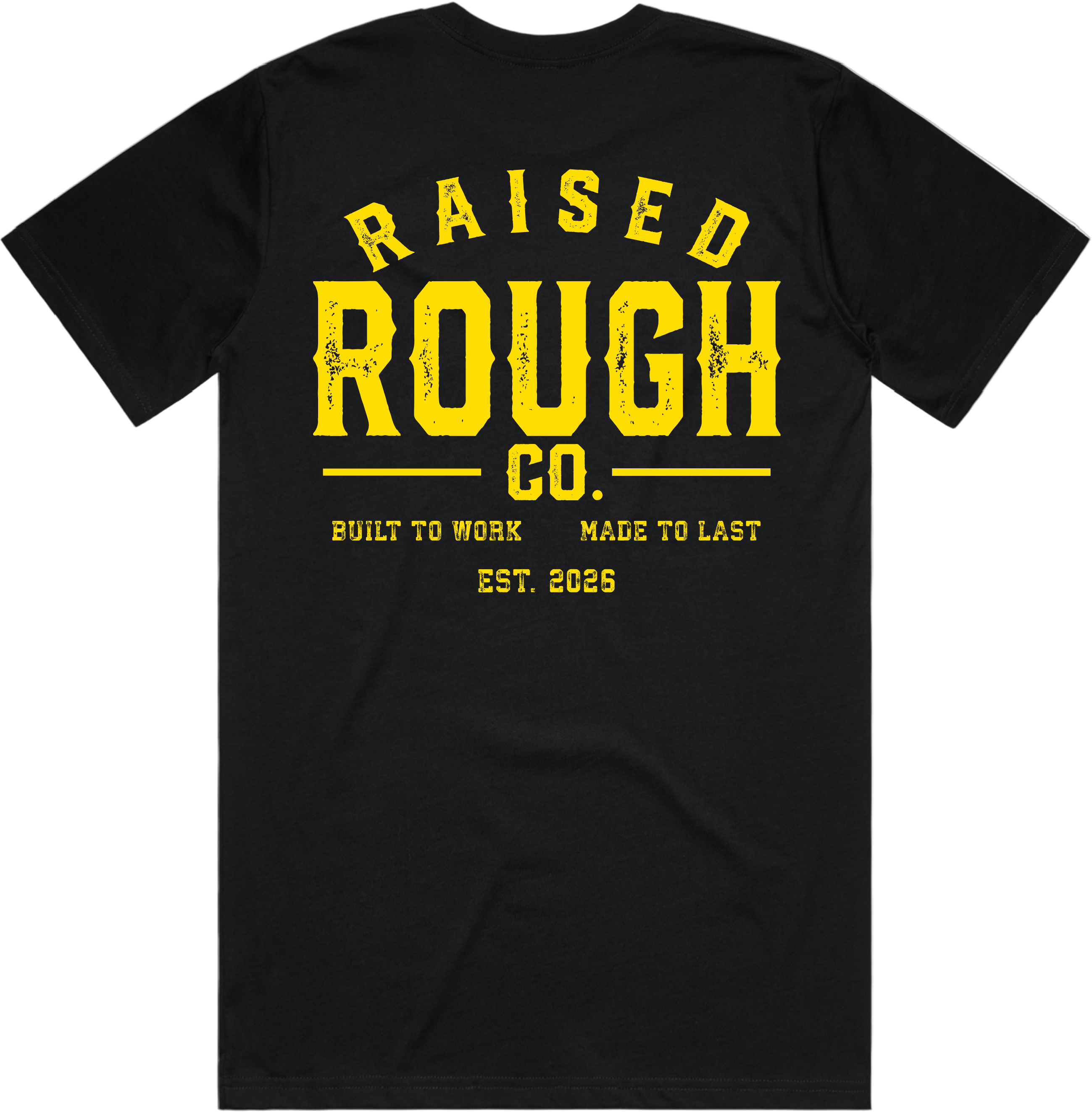 Men's Raised Rough Co. Classic Tee – Black/Yellow