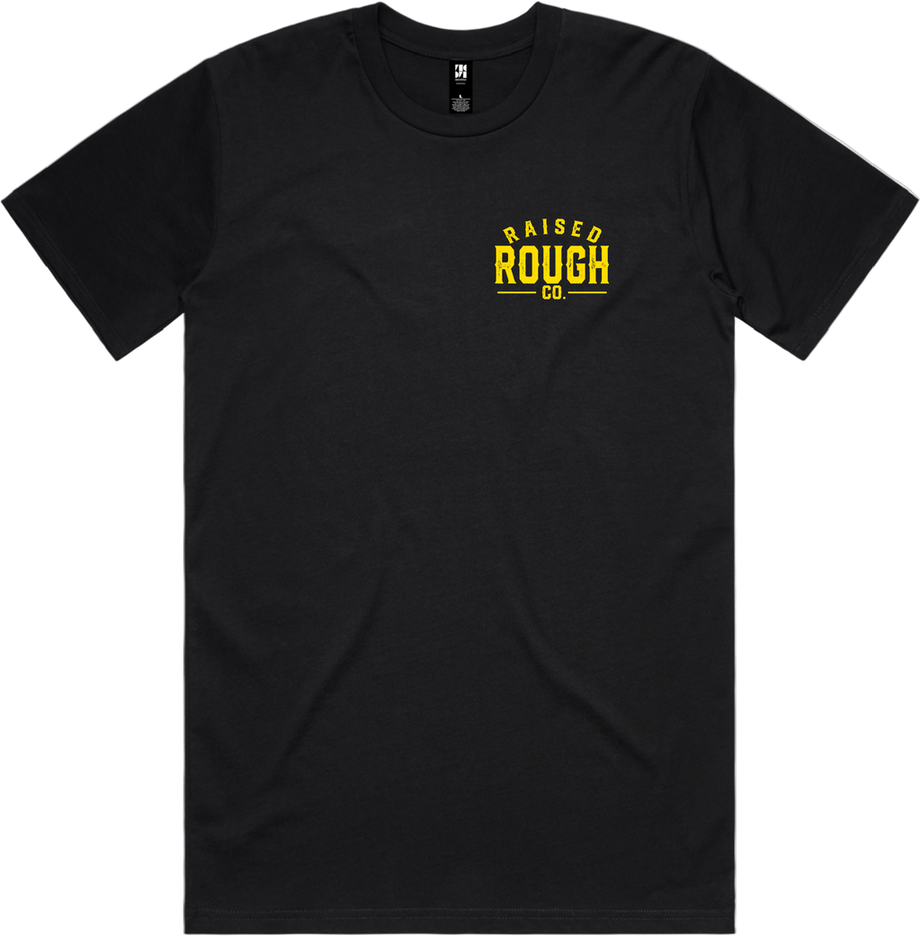 Men's Raised Rough Co. Classic Tee – Black/Yellow
