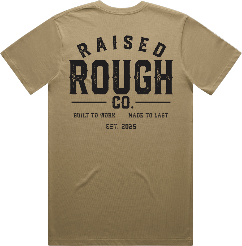 Men's Raised Rough Co. Classic Tee – Sand/Black